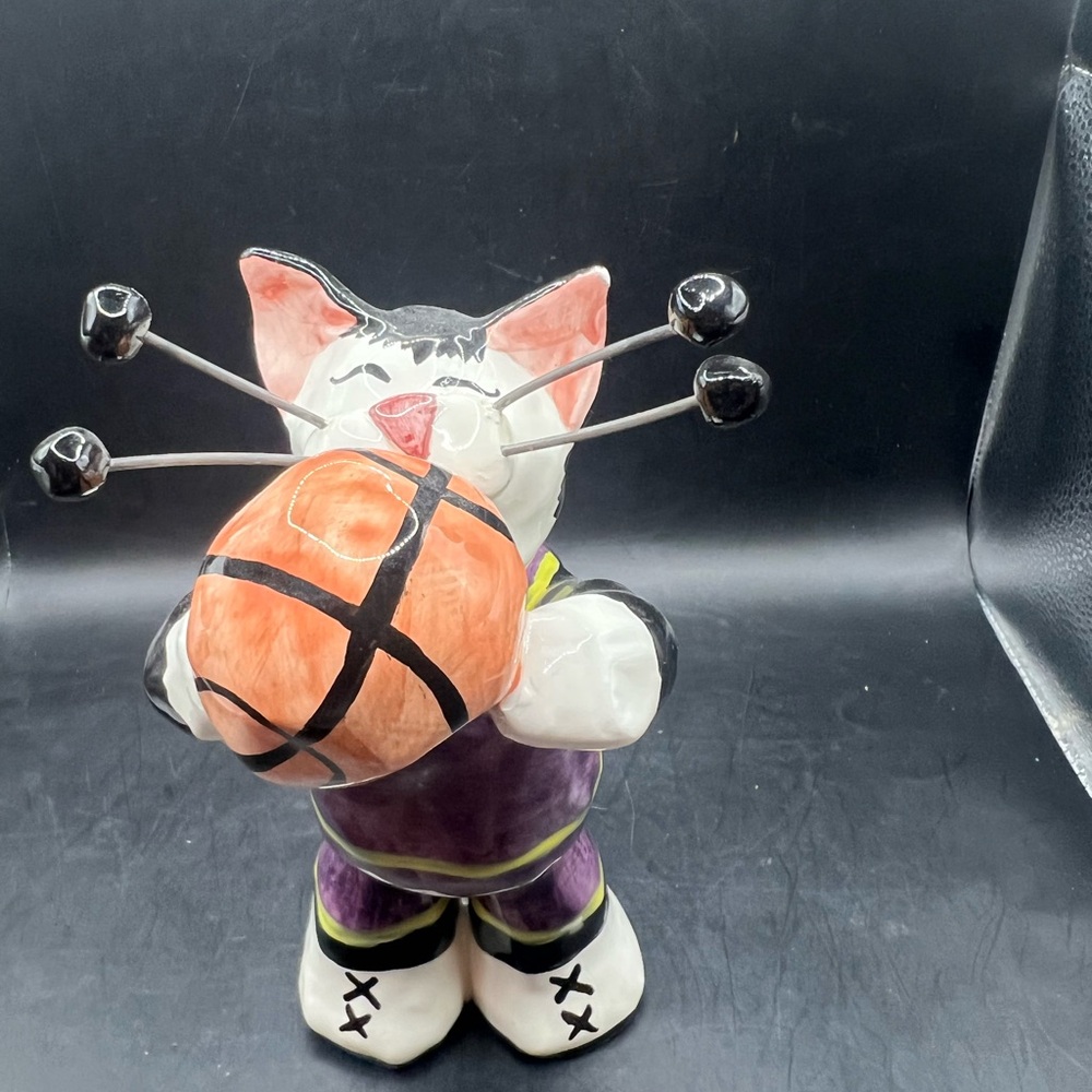 Cat Figurine with Basketball